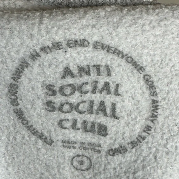 Anti Social Social Club Kkoch Heather Grey Streetwear Sweatpants Joggers, Small